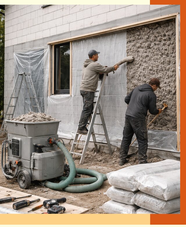 Утепление дома из газобетона эковатой в Тынде от 4625 руб./м2 | ТепломастерТнд
